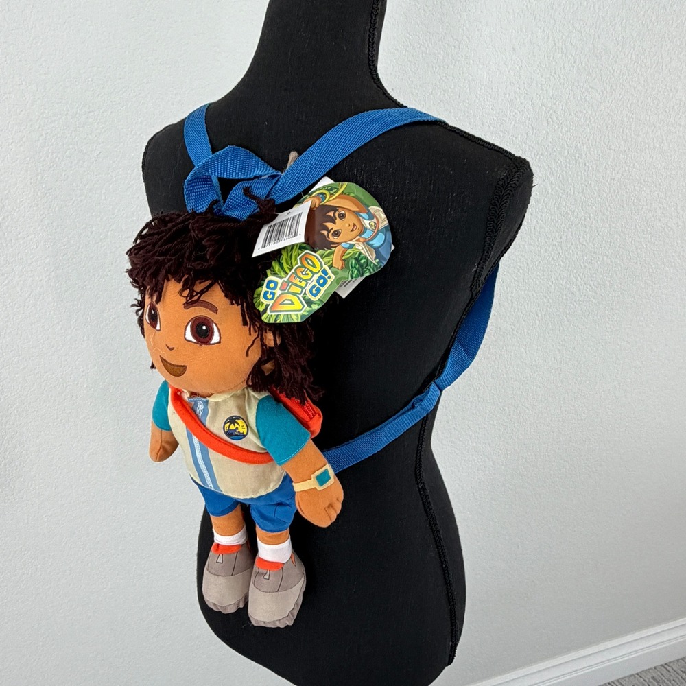 Nickelodeon Go Diego Go Plush Character Backpack Kids 20" Vintage Y2K NWT New